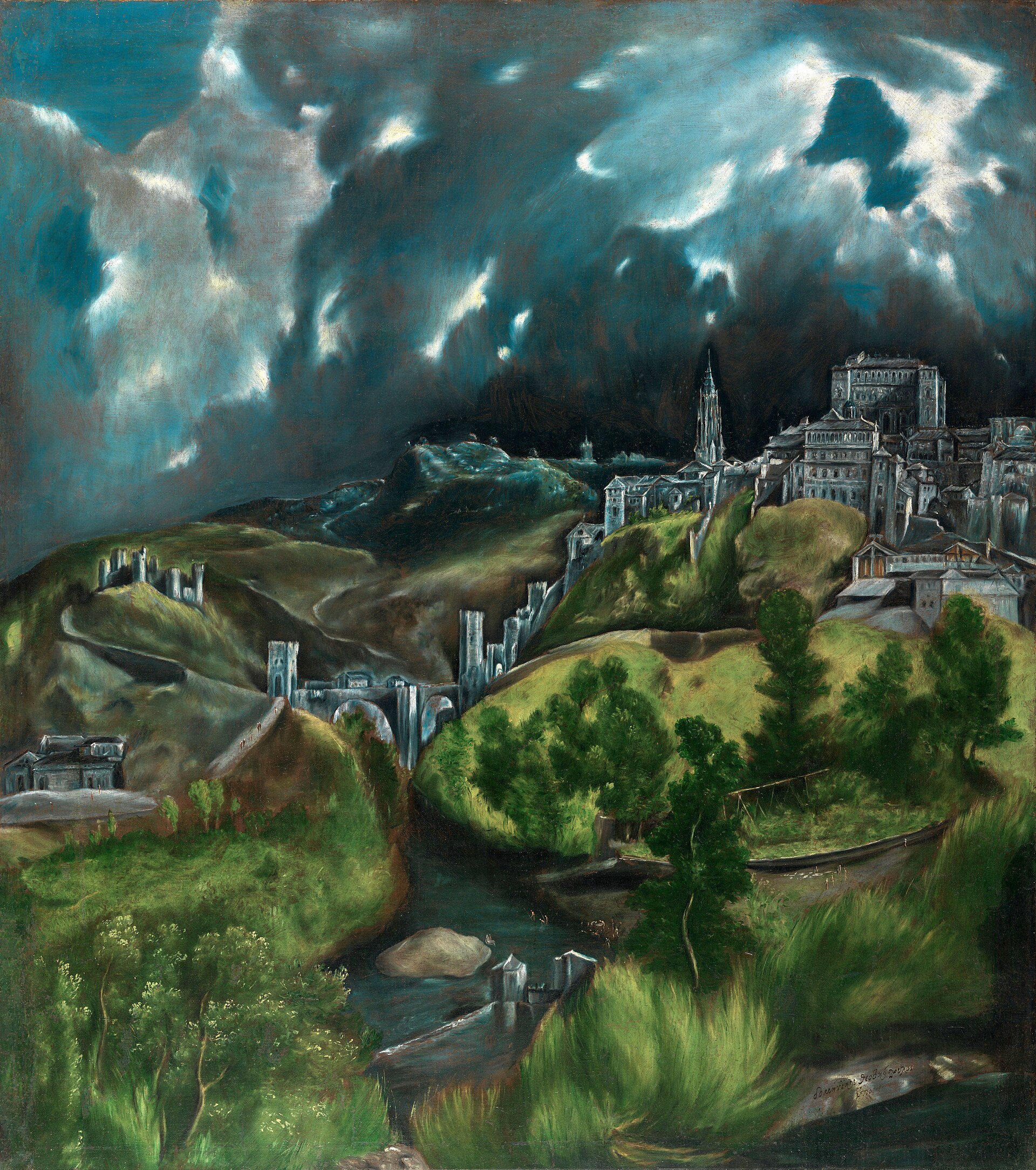 Vista de Toledo, de El Greco: la ciudad bajo un cielo de tormenta.